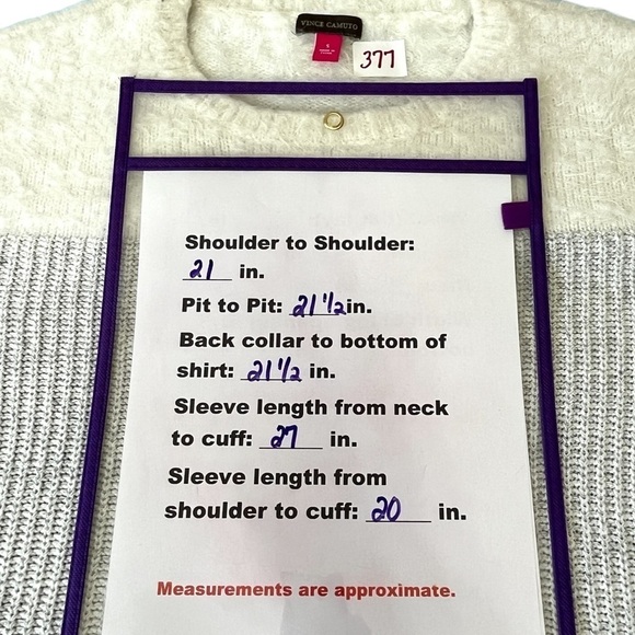 Vince Camuto Eyelash Crewneck Sweater Cream & Grey Size Small - Picture 7 of 8